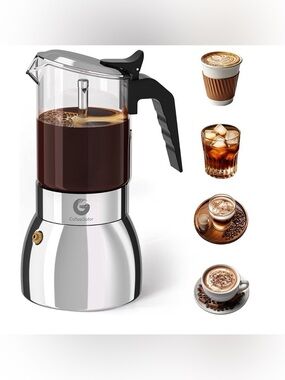 NEW 9 Cup Moka Pot 15oz Stovetop
Espresso Maker Coffee Gator Stainless Steel